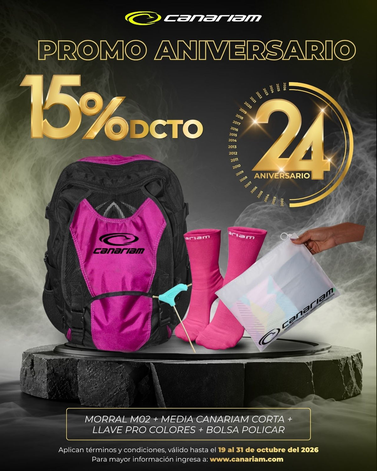 Promo 15% Off: Morral M02 + Media Canariam Corta + Llave PRO + Bolsa Policar