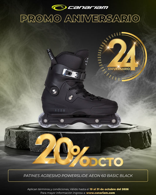 Promo 20% Off: Patines Agresivo Powerslide AEON 60 Basic Black